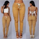 Elegant Elastic Drawstring Pencil Pants