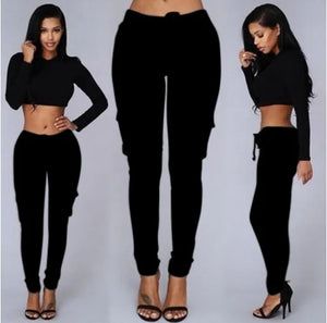 Elegant Elastic Drawstring Pencil Pants