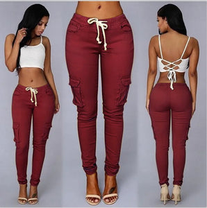 Elegant Elastic Drawstring Pencil Pants