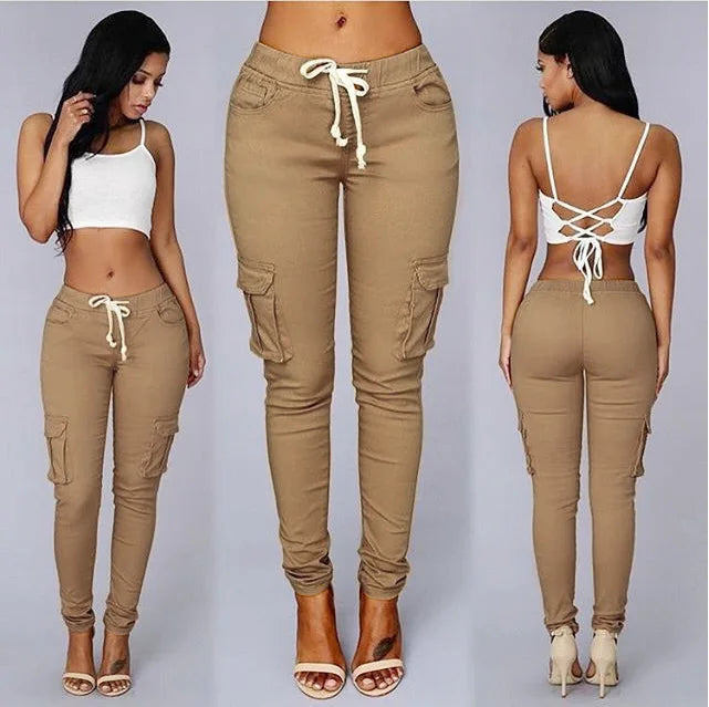 Elegant Elastic Drawstring Pencil Pants