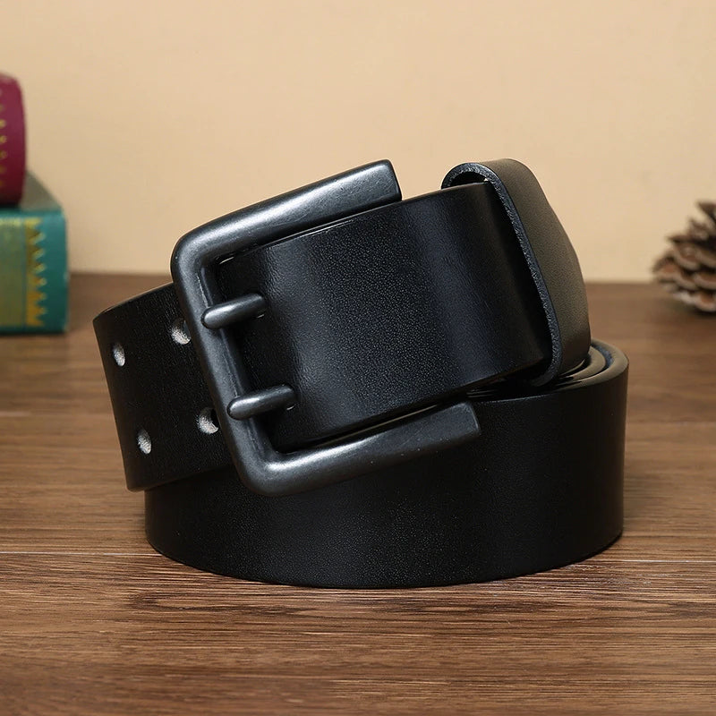 4.3cm Thick Genuine Cowskin Leather Belt