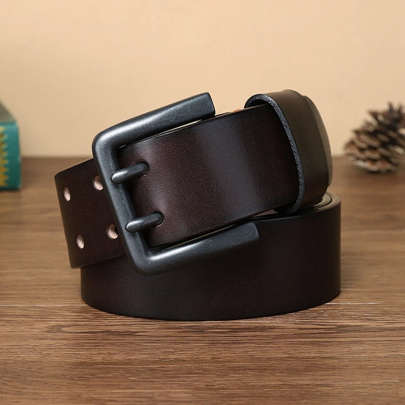 4.3cm Thick Genuine Cowskin Leather Belt