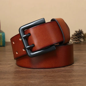 4.3cm Thick Genuine Cowskin Leather Belt