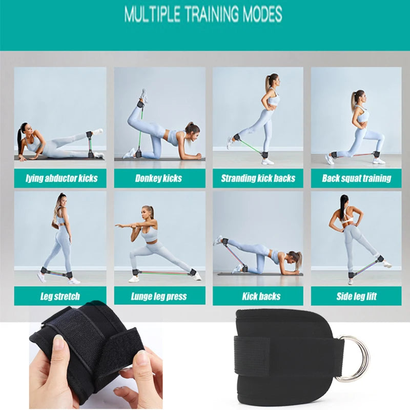 Elastic Strength Training Bands with Door Anchor