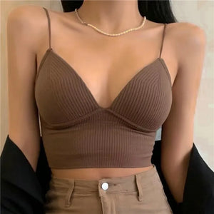 V-Neck Camisole Women Sexy Stretch Push Up Bra