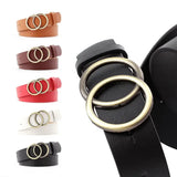 Big Double Ring Metal Buckle Belt