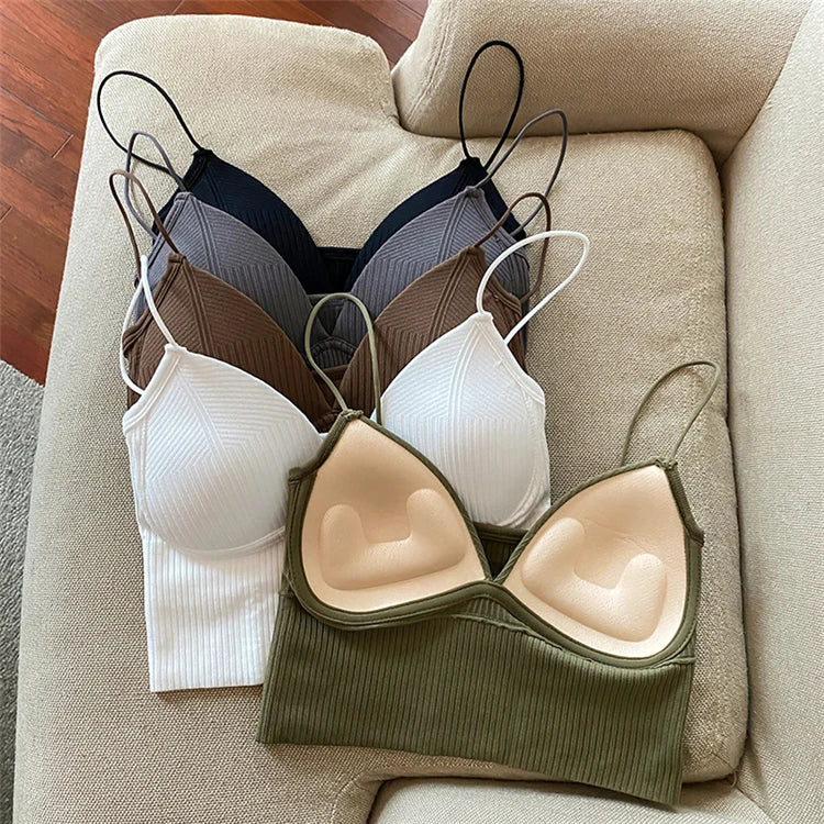 V-Neck Camisole Women Sexy Stretch Push Up Bra