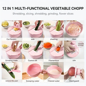 12-in-1 Multi-Functional Vegetable Chopper and Slicer