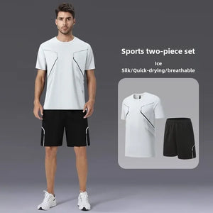 Men's Ice Silk Sports Suit Summer Short