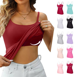 Padded Bra Tank Top Women Modal Spaghetti