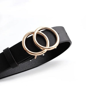 Big Double Ring Metal Buckle Belt