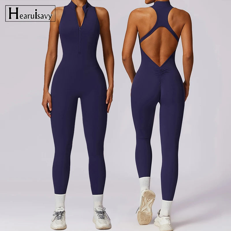 V Back One-piece Suit Women Sports Jumpsuit