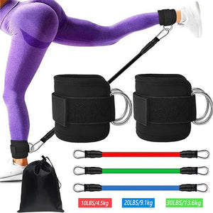 Elastic Strength Training Bands with Door Anchor