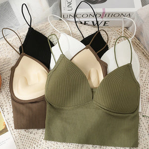 V-Neck Camisole Women Sexy Stretch Push Up Bra