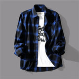 Trendy Black White Plaid Shirt Men's