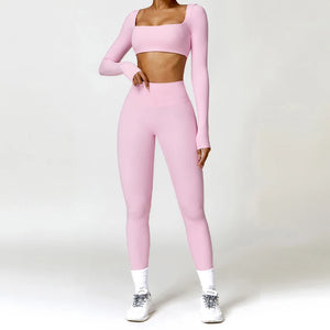 2PCS Yoga Suit Sports Set Women Quick