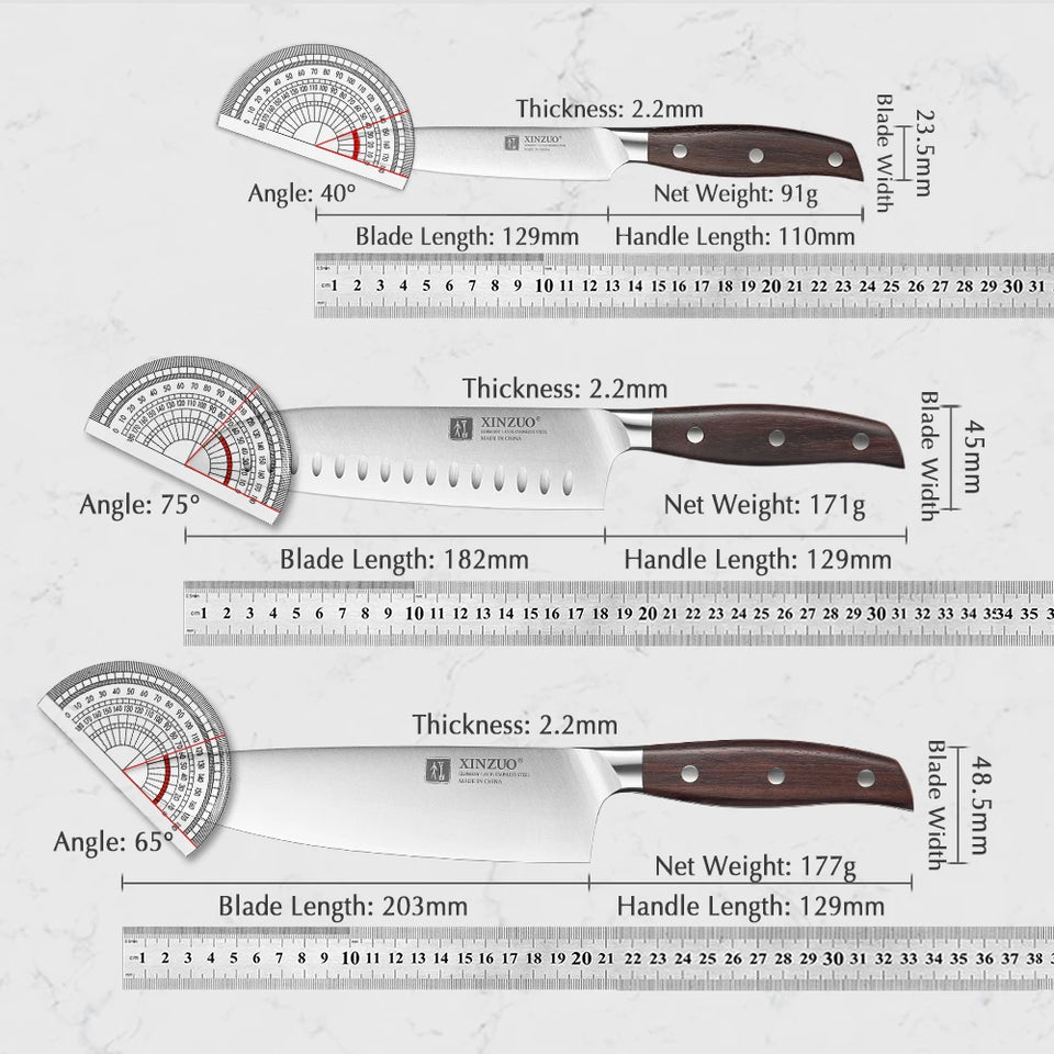 XINZUO Professional Full 7 PCS Knife Set